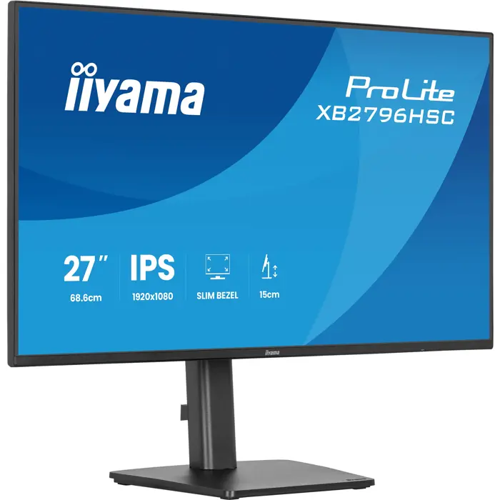 Iiyama ProLite XB2796HSC-B1 (68.6 cm (27 inches), black (matte), FullHD, IPS, HDMI, DP, USB-C, USB hub, 144Hz panel)