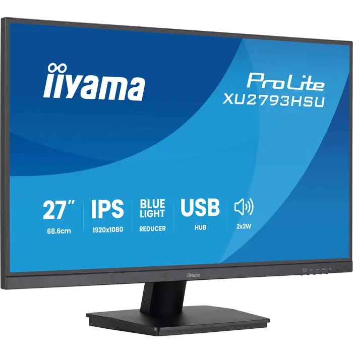 Iiyama ProLite XU2793HSU-B7 - 27 - black (matt), FullHD, IPS, USB hub, HDMI, DP, 100Hz panel