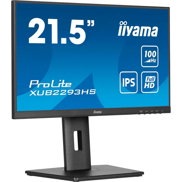 iiyama ProLite XUB2293HS-B6, LED monitor - 21.5 - black (matt), FullHD, IPS, HDMI, DP, 100Hz panel