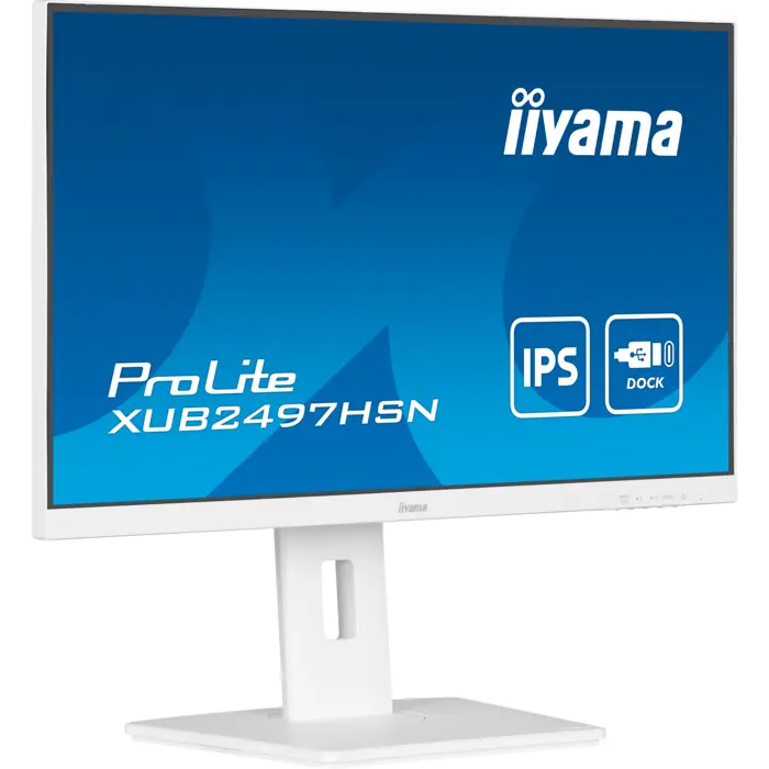 iiyama ProLite XUB2497HSN-W2, LED monitor - 23.8 - white (matt), FullHD, IPS, USB-C, RJ-45, 100Hz panel