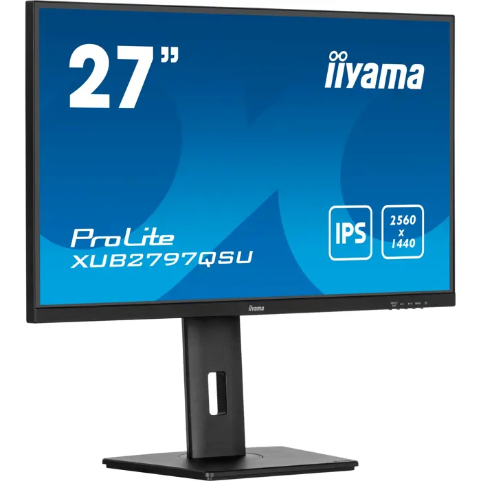 iiyama ProLite XUB2797QSU-B2, LED monitor - 27 - black (matt), QHD, IPS, USB hub, Adaptive Sync, 100Hz panel