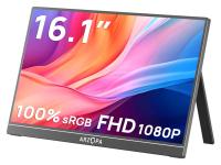 Prenosni monitor 16.1'' (41 cm) FullHD IPS 60Hz, mHDMI, USB-C, zvočniki, ARZOPA Z1C - Z1C-BLACK