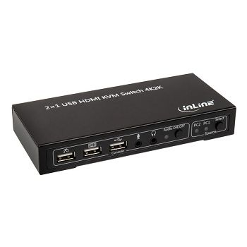 InLine KVM Switch, 2-Fach HDMI 4K2K with Audio 62602I