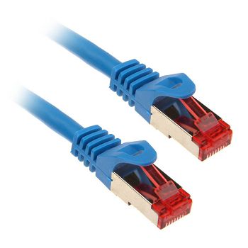 InLine Patchkabel Cat.6, S/FTP (PiMf), 250MHz, blue - 0,5m 76450B