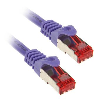 InLine Patchkabel Cat.6, S/FTP (PiMf), 250MHz, violet -  0,5m 76450P