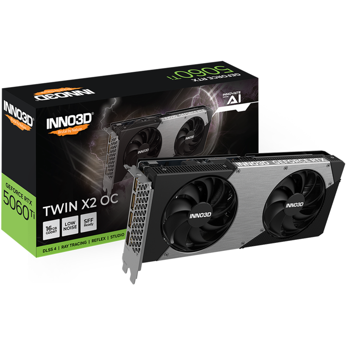 INNO3D GeForce RTX 5060 Ti Twin X2 OC, 16384 MB GDDR7-N506T2-16D7X-191073N