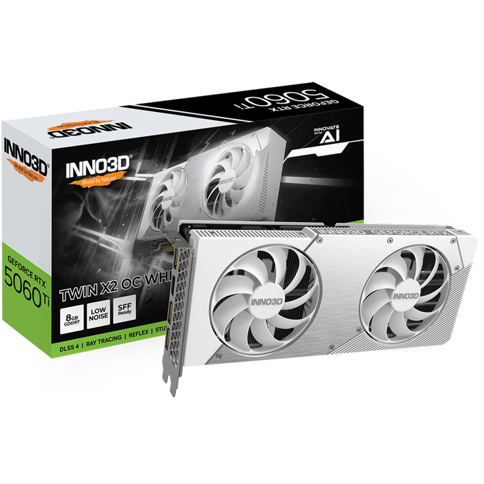 INNO3D GeForce RTX 5060 Ti Twin X2 OC White, 8192 MB GDDR7-N506T2-08D7X-193075W