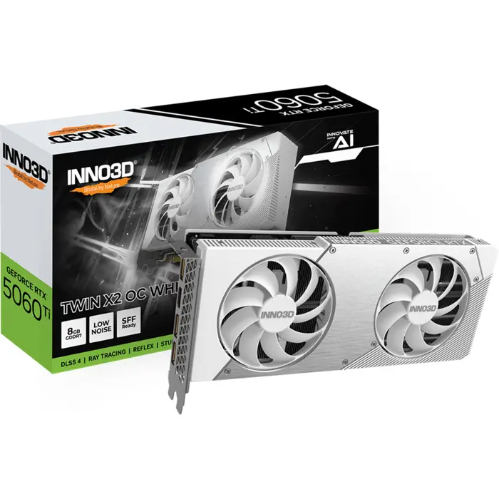 Inno3D GeForce RTX 5060 Ti TWIN X2 OC WHITE 8GB (DLSS 4, 3x DisplayPort, 1x HDMI 2.1)