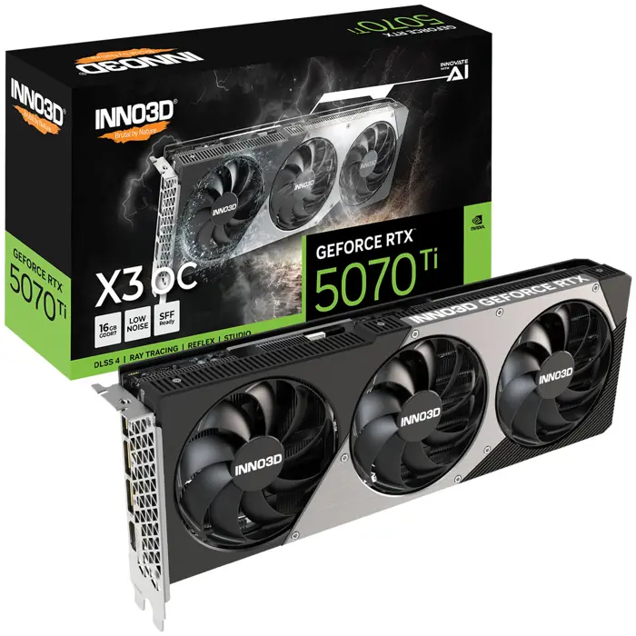 INNO3D GeForce RTX 5070 Ti X3 OC, 16384 MB GDDR7-N507T3-16D7X-176068N