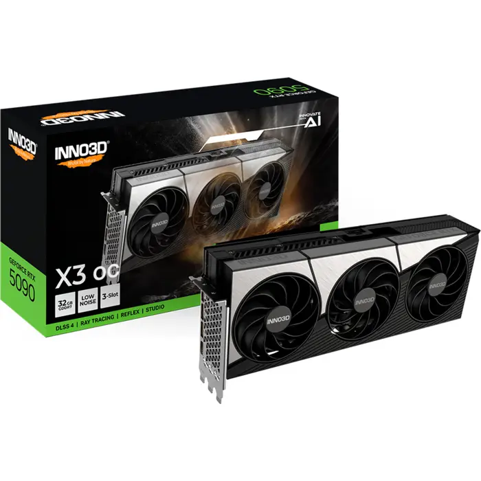 INNO3D GeForce RTX 5090 X3 OC, graphics card DLSS 4, 3x DisplayPort, 1x HDMI 2.1