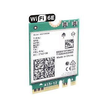 Intel Wi-Fi 6E AX210, WLAN + Bluetooth 5.2 Adapter - M.2/A-E-Key AX210.NGWG.NV