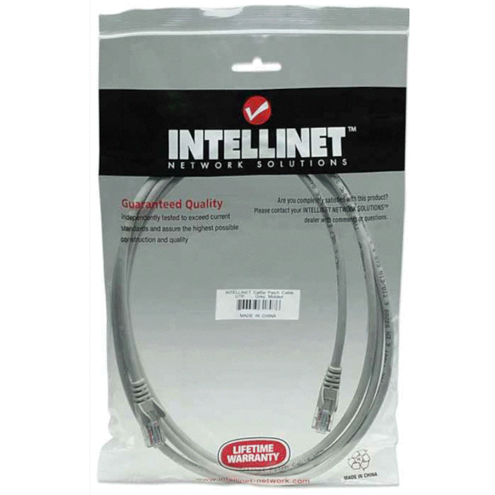 Intellinet Cat5e, CCA, U/UTP, PVC, RJ45, 15m, sivi