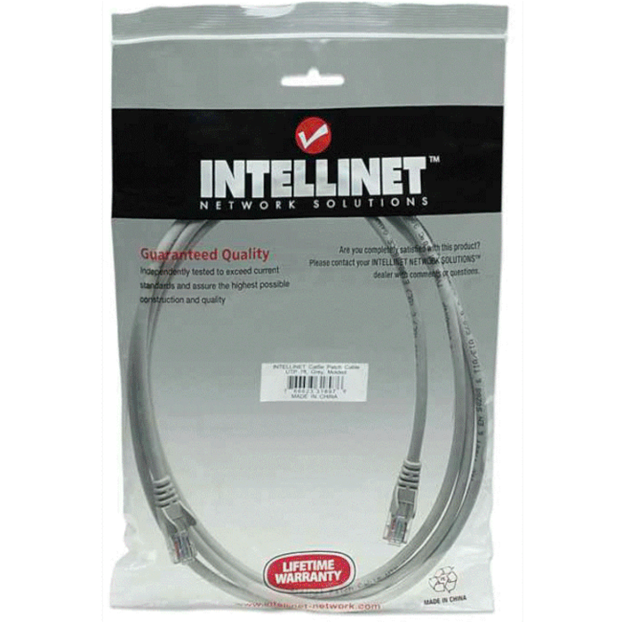 Intellinet Cat5e, CCA, U/UTP, PVC, RJ45, 2m, sivi