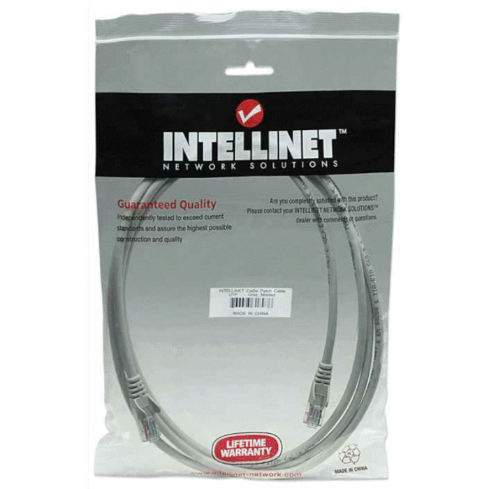 Intellinet Cat5e, CCA, U/UTP, PVC, RJ45, 5m, sivi