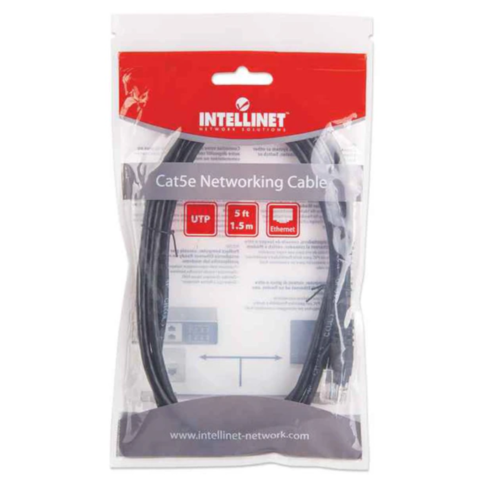 Intellinet Cat5e, CCA, U/UTP, PVC, RJ45,1.5m, crni