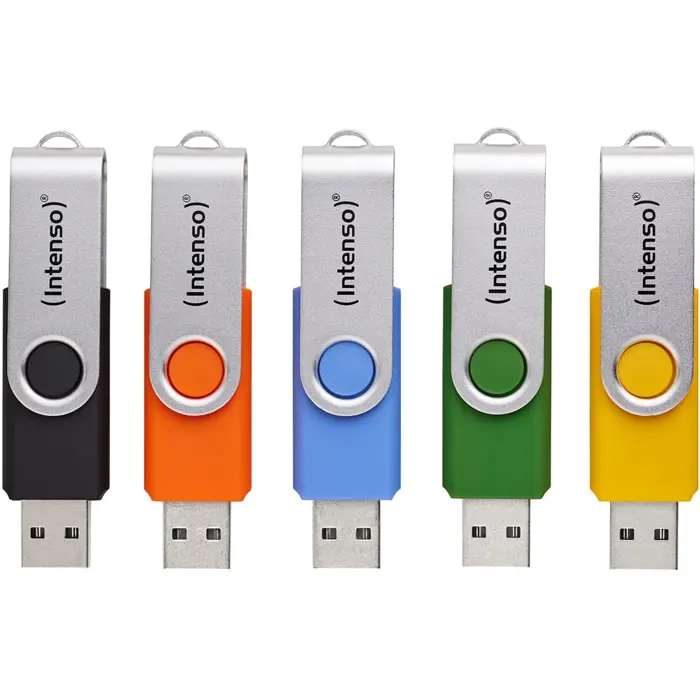 Intenso Office Line Multipack 32 GB (5 USB-A 3.2 USB sticks in yellow, green, black, blue + orange)