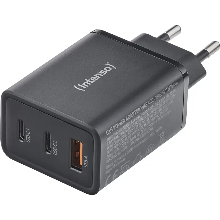 Intenso Power Adapter W65ACC GaN (black, 65 watts)