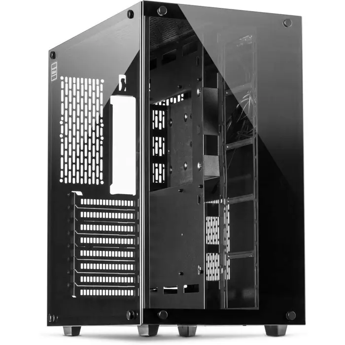 Inter-Tech C-701 panorama tower case (black, Tempered Glass)