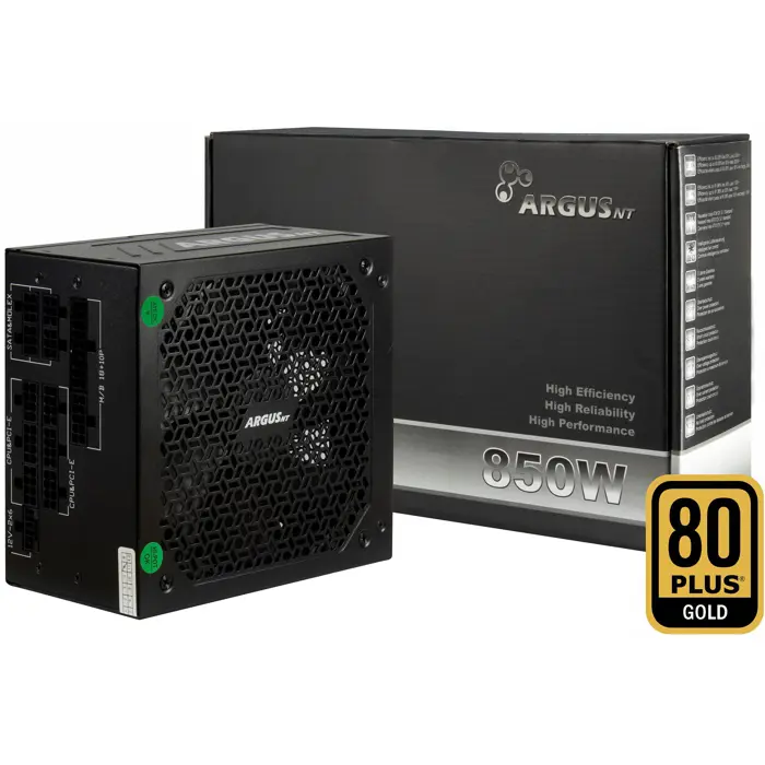 Inter-Tech HA-850BA4, PC power supply black, 1x 12-pin high power GPU, 3x PCIe, cable management, 850 watts