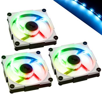 InWin Aurora RGB-LED fan, 120mm, set of 3 - black/white Aurora Black/White
