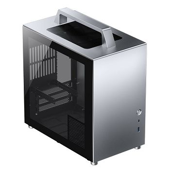 Jonsbo T8 PLUS Mini-ITX Case, Tempered Glass - silver