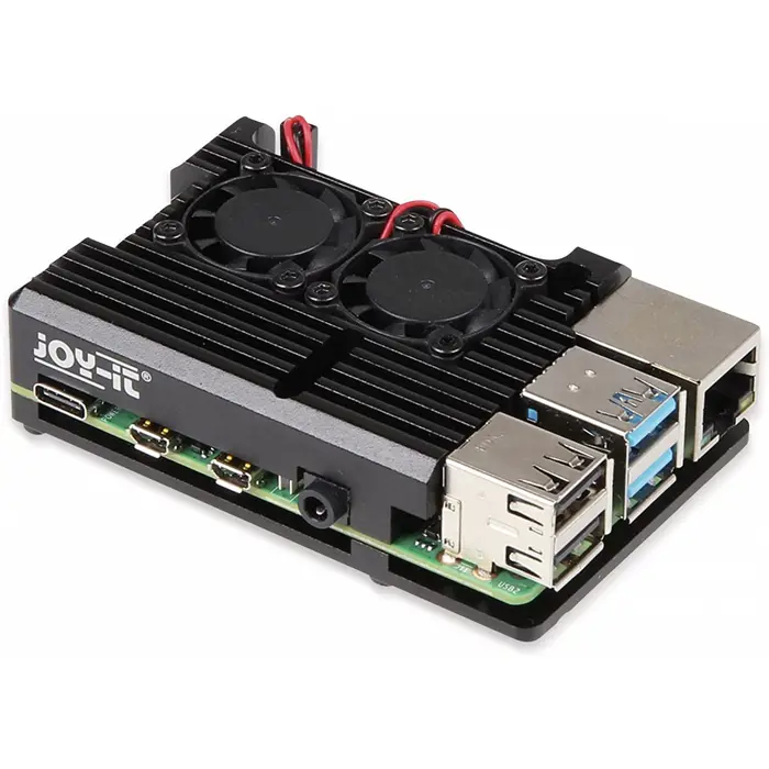 Joy-IT aluminum housing + FAN Raspberry Pi 4 bk