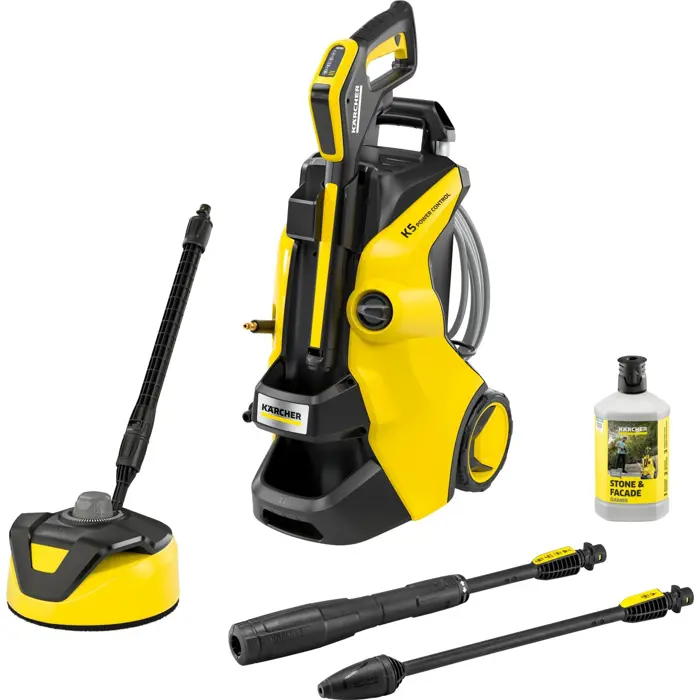 Kärcher high-pressure cleaner K 5 Power Control Flex Home (yellow/black, with dirt blaster and surface cleaner T 5)