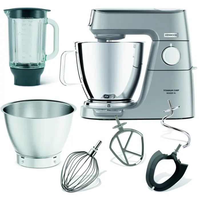 Kenwood Titanium Chef Baker XL food processor KVL85.124SI silver, 1,200 watts, integrated scale, timer, pastry set, mixer