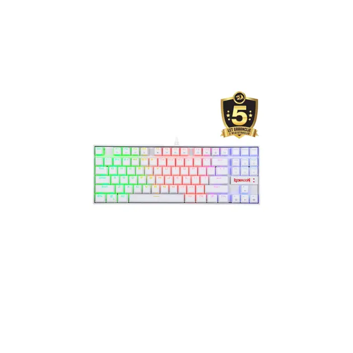 KEYBOARD - REDRAGON KUMARA K552 RGB MECHANICAL WHITE RED SWITCH - 6950376716392