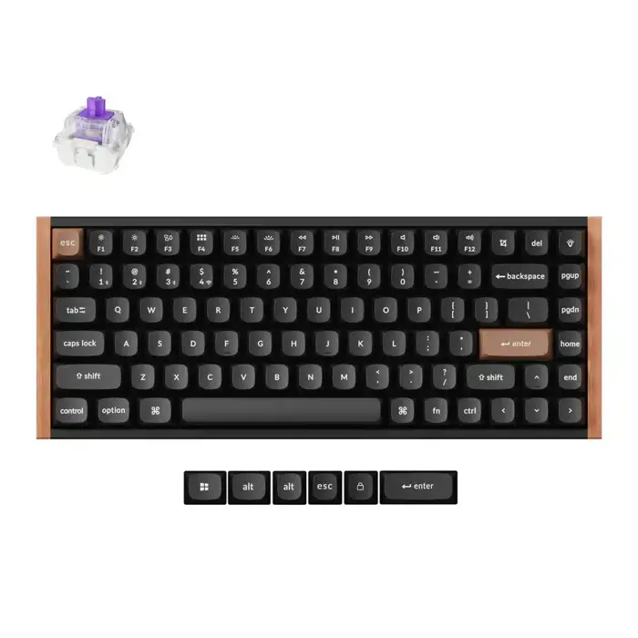 Keychron K2 HE Swappable RGB Backlight Aluminum, Mehanička tipkovnica, Black (Special Edition), (+HR znakovi), K2H
