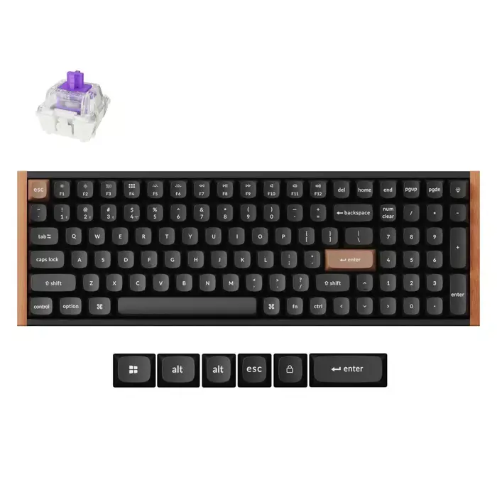 Keychron K4 HE Swappable RGB Backlight Aluminum, Mehanička tipkovnica, Black (Special Edition), (+HR znakovi), K4H
