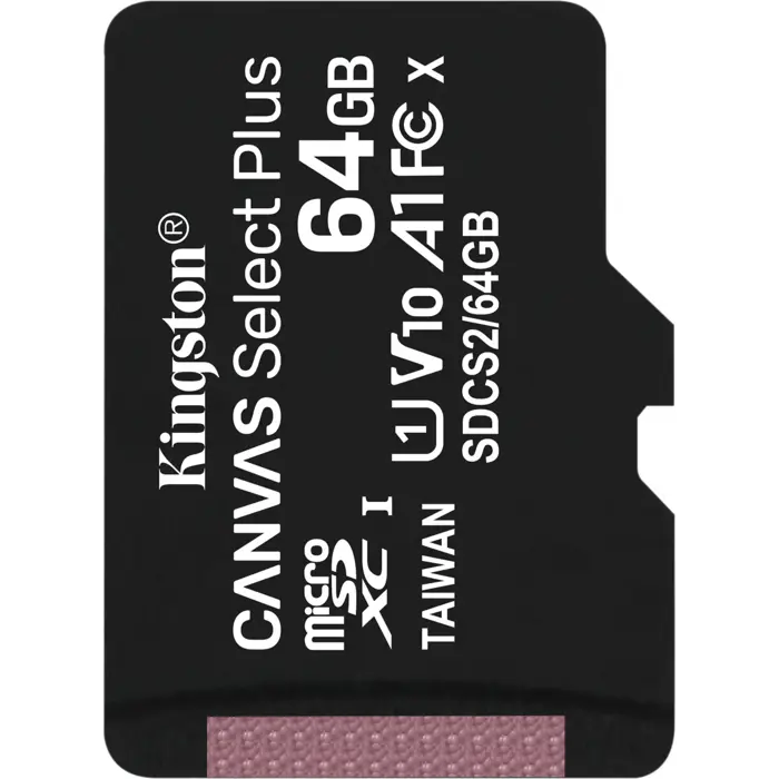 Kingston Canvas Select Plus 64GB microSDXC (black, UHS-I U1, Class 10, V10, A1)