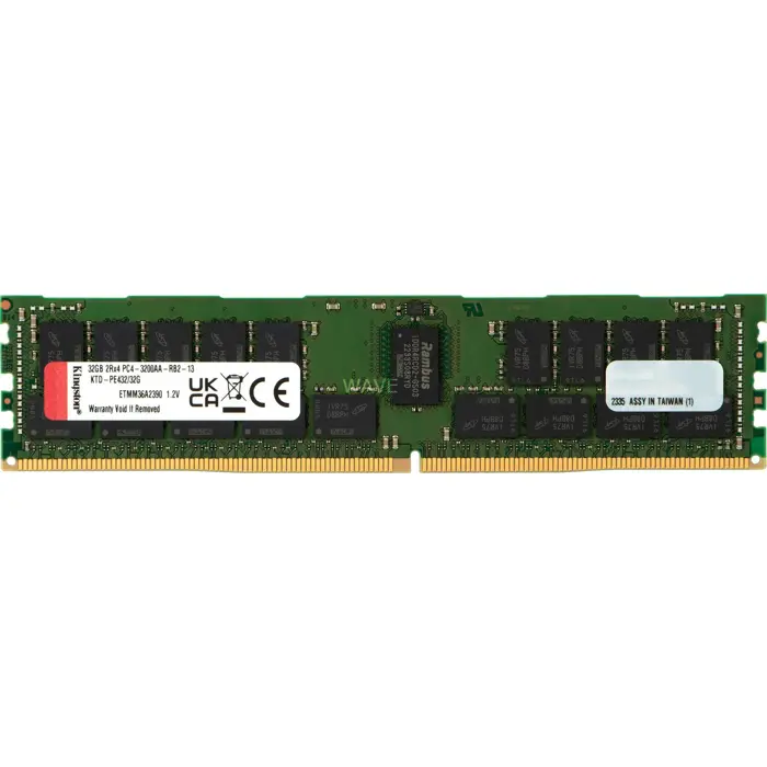 Kingston DDR4 - 32GB - 3200 - CL - 22 (1x 32 GB), Single RAM (green, KTD-PE432/32G)