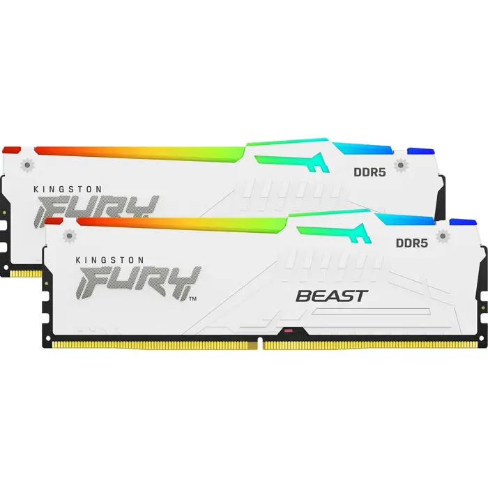 Kingston FURY 32 GB DDR5-5600 Kit, memory (white, KF556C36BWEAK2-32, Beast RGB, XMP, EXPO)