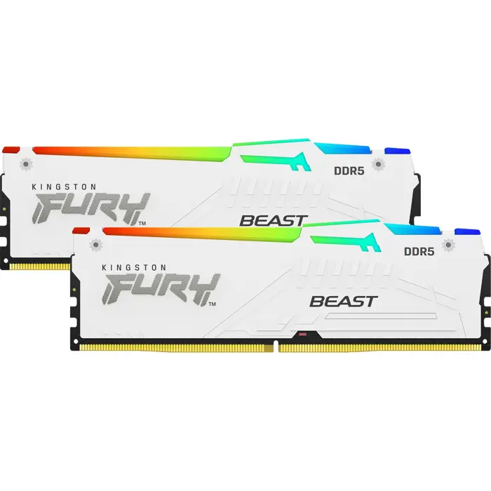 Kingston FURY 64 GB DDR5-5600 Kit, memory (white, KF556C36BWEAK2-64, Beast RGB, XMP, EXPO)
