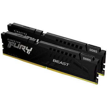 Kingston Fury Beast Black, DDR5-5200, CL40 - 64 GB Dual-Kit KF552C40BBK2-64