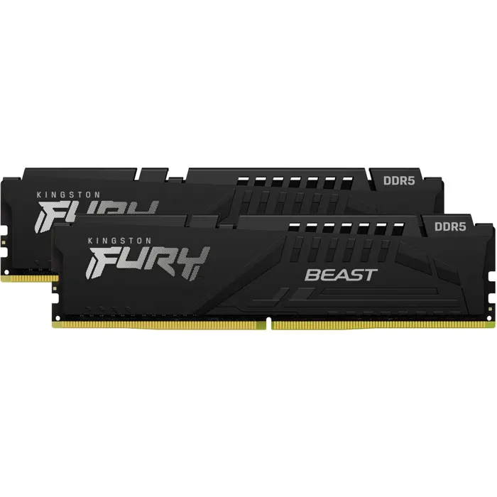 Kingston FURY DIMM 32 GB DDR5-5200 Kit, memory (black, KF552C36BBEK2-32, Fury Beast , XMP, EXPO, for AMD)