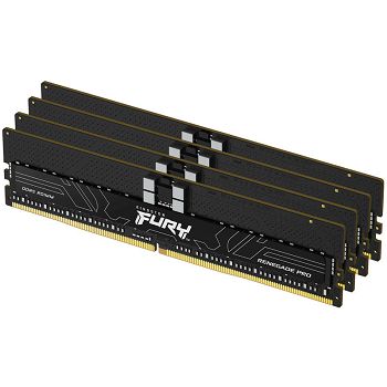 Kingston Fury Renegade Pro, DDR5-5600, CL36, Intel XMP 3.0, ECC reg. - 64 GB Quad-Kit-KF556R36RBK4-64