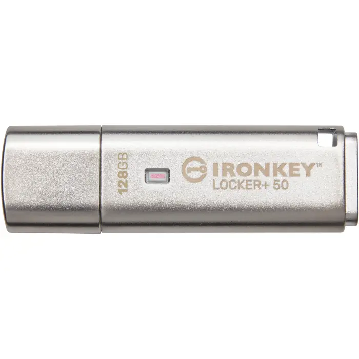 Kingston IronKey Locker+ 50 128 GB, USB stick (aluminum, USB-A 3.2 Gen 1)