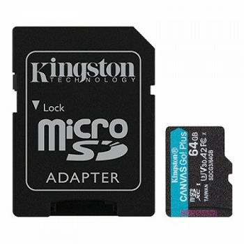 Kingston microSD, Canvas Go! Plus, R170/W70, 64GB
