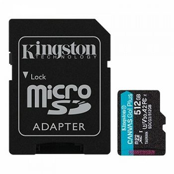 Kingston microSD, Canvas Go! plus, R170/W90, 512GB