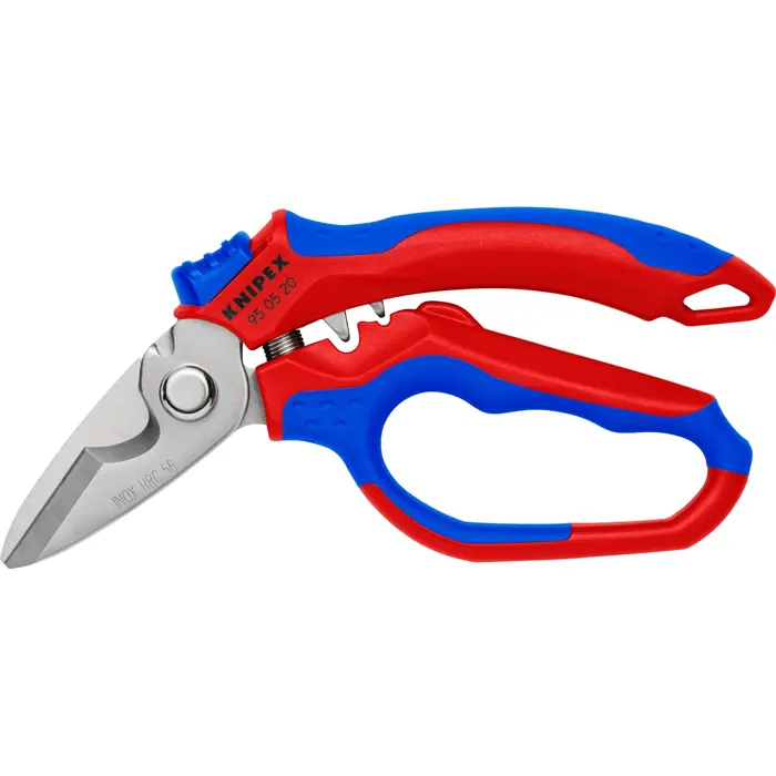 KNIPEX Angled Electrician's Scissors 95 05 20 SB (red/blue)