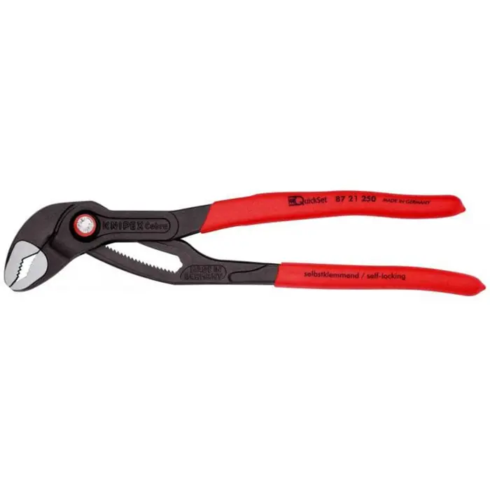 KNIPEX Cobra QuickSet pipe / water pump pliers 87 21 250 (red, length 250mm, for pipes up to 2")