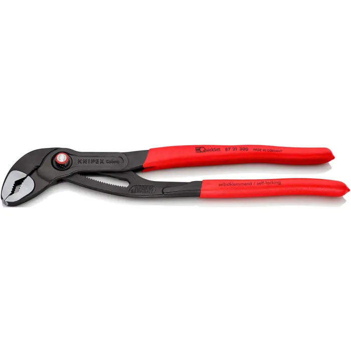 KNIPEX Cobra QuickSet pipe / water pump pliers 87 21 300 (red, length 300mm, for pipes up to 2.3/4")