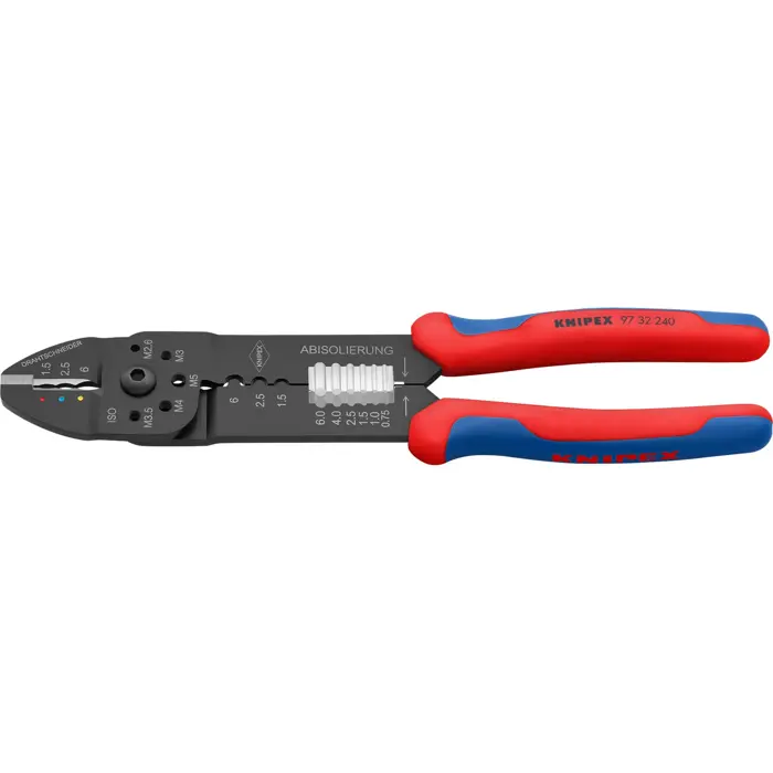 KNIPEX crimping pliers 97 32 240 (red/blue, stripping, crimping 0.5 - 6.0mm2)