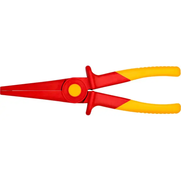Knipex plastic snipe nose pliers 98 62 02 (red/yellow, serrated gripping surfaces, insulated, VDE-tested)