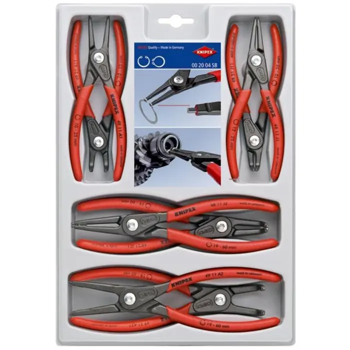 KNIPEX precision circlip pliers set 00 20 04 SB (red, 8 pieces)