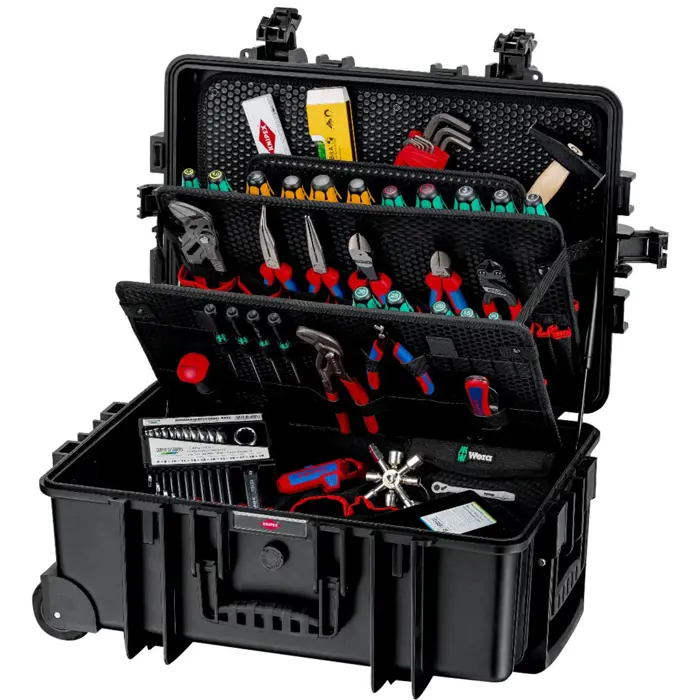 KNIPEX tool case "Robust45 Move" mechanics, 90-piece, tool set black, with tool assortment for tradesmen