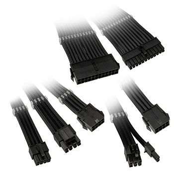Kolink Core Adept Braided komplet produžnih kablova - crni COREADEPT-EK-BLK