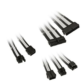 Kolink Core Adept Braided komplet produžnih kablova - crno/bijeli COREADEPT-EK-BWH